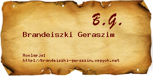 Brandeiszki Geraszim névjegykártya
